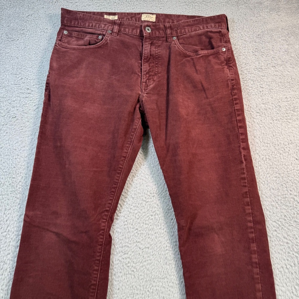 J.Crew 484 Slim Fit Corduroy Pants Mens 34x32 Maroon Stretch Re-Imagined - Picture 2 of 11